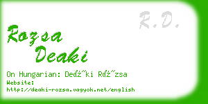 rozsa deaki business card